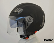 Шлем открытый &quot;Safelead&quot; LX-221 &quot;колобки с доп. стеклом&quot; мат. черный