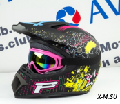 Шлем кроссовый Tiane Progrip Star, Черный (матовый)