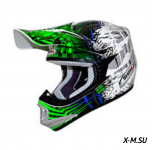 Шлем детский кроссовый SHIRO MX-306 BRIGADE зеленый